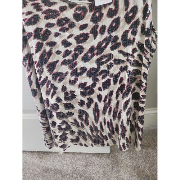 Chico's Animal Bling Sequin Tank Top Leopard-Print Size 2 US 12 NWT - Picture 5 of 6
